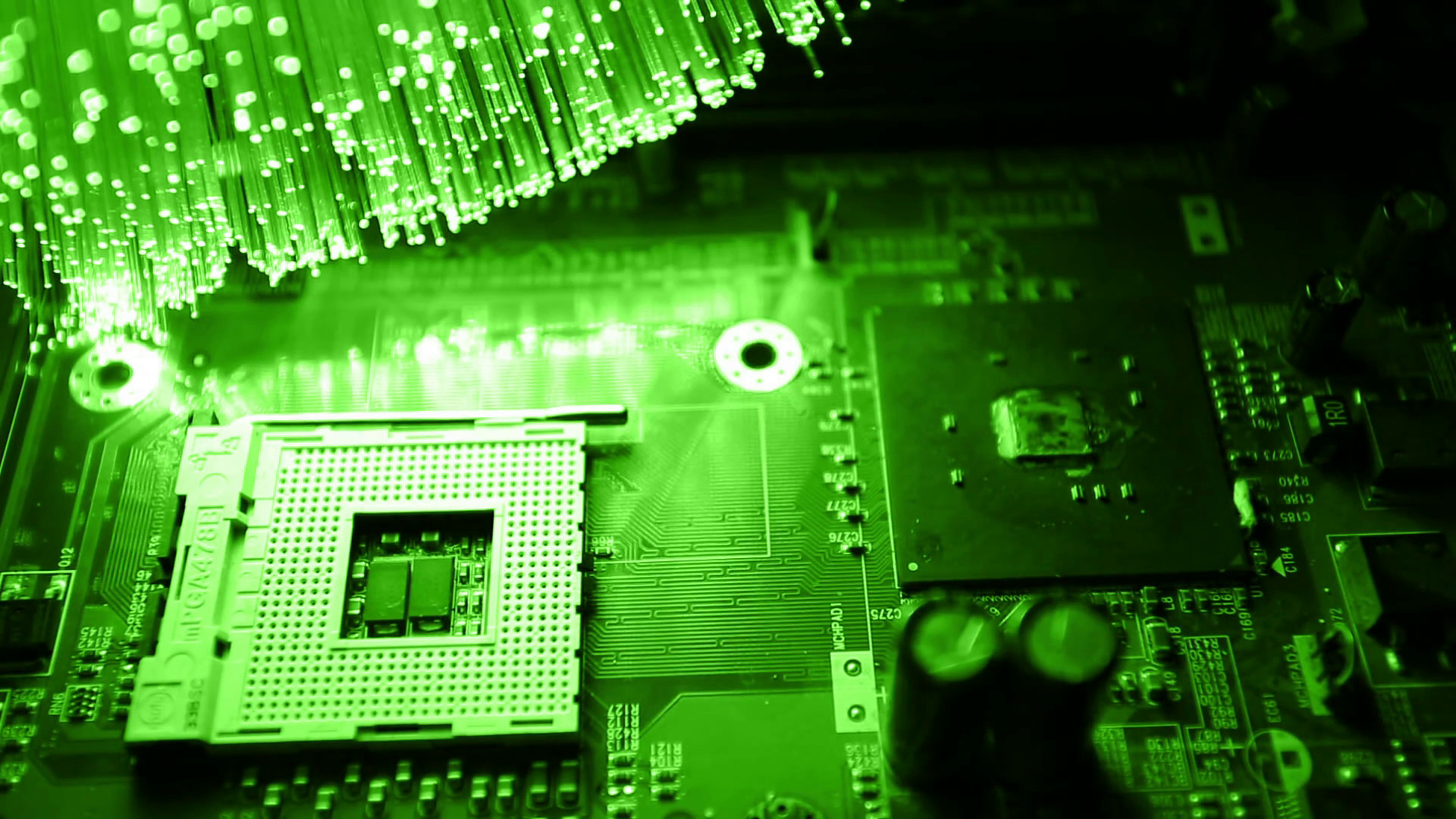 1920x1080, Cpu And Motherboard With Fiber Optics Background, - Cpu - HD Wallpaper 
