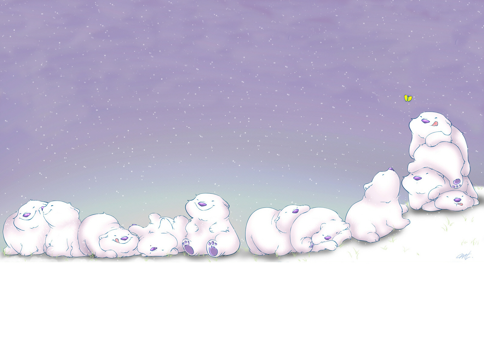 Polar Bear Cartoon Background - HD Wallpaper 
