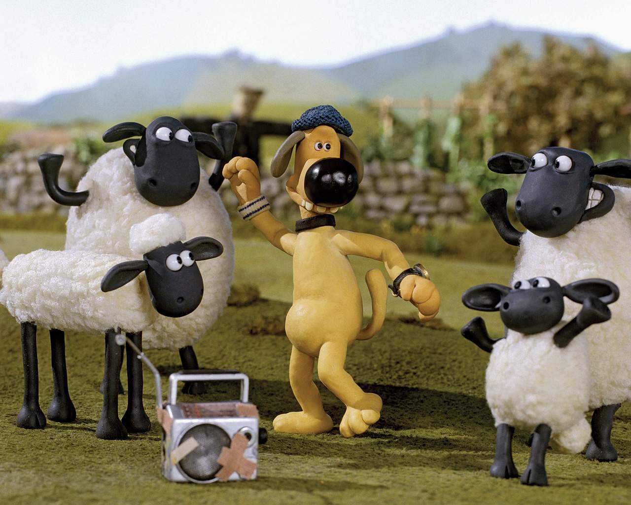 Cartoon Sheep And Dog - HD Wallpaper 