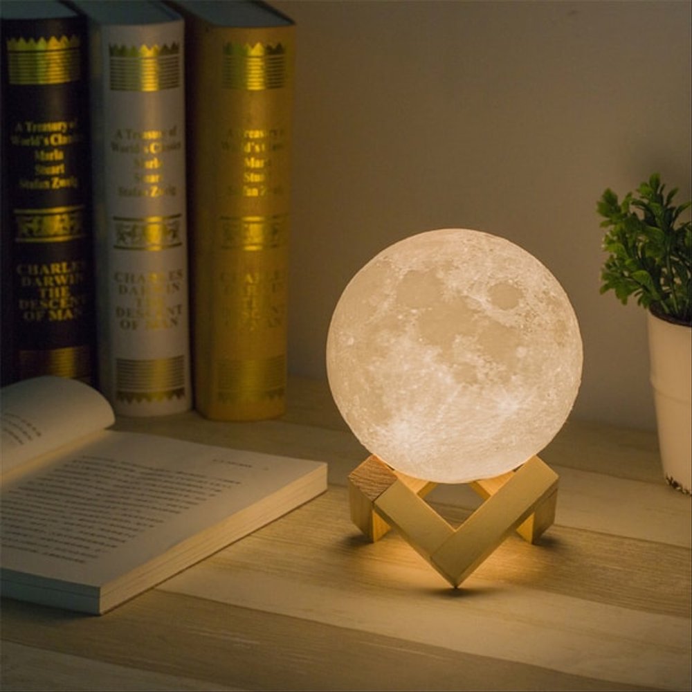 3d Lunar Moon Lamp - HD Wallpaper 