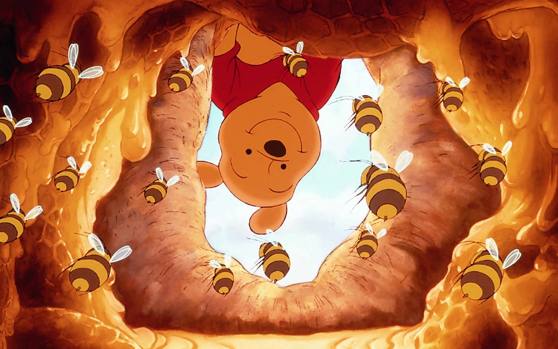 Winnie The Pooh Hive - HD Wallpaper 