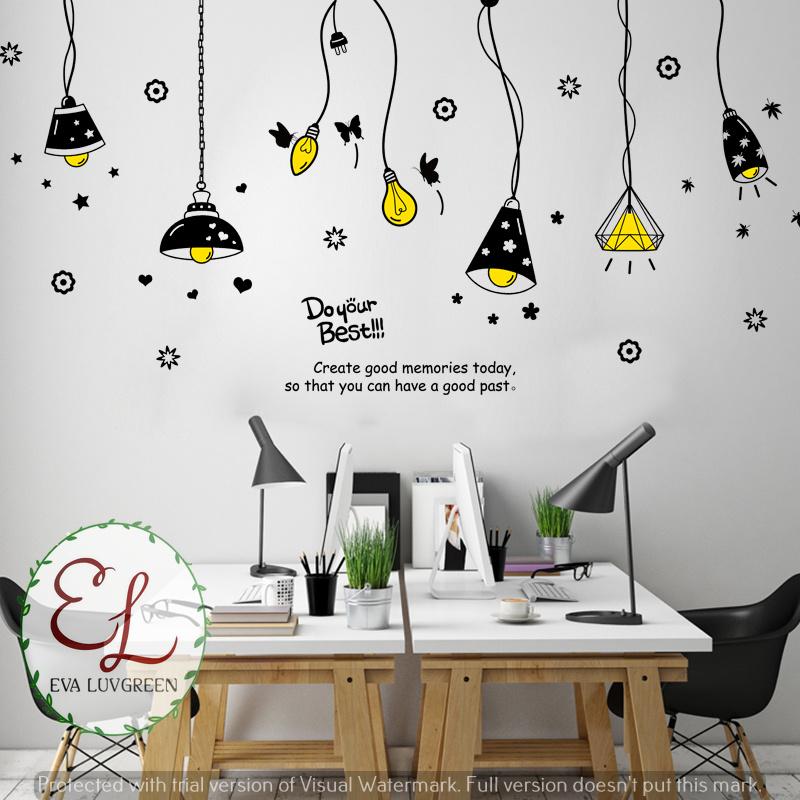 Syarat Dinding Yang Akan Dipasang Wallpaper - สติ๊กเกอร์ ติด ผนัง โคม ไฟ - HD Wallpaper 