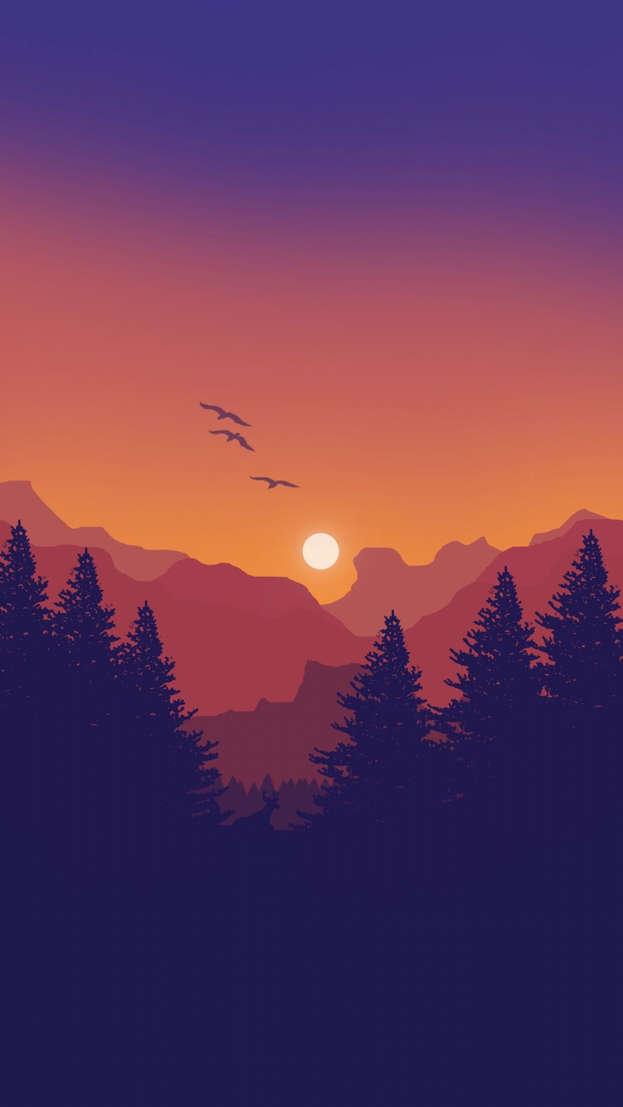 Cartoon Sunset Wallpaper Iphone - HD Wallpaper 