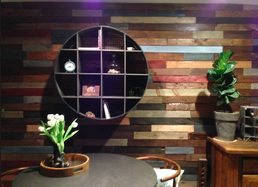 Eclectic Wood Pieces Painted Assemblage - HD Wallpaper 