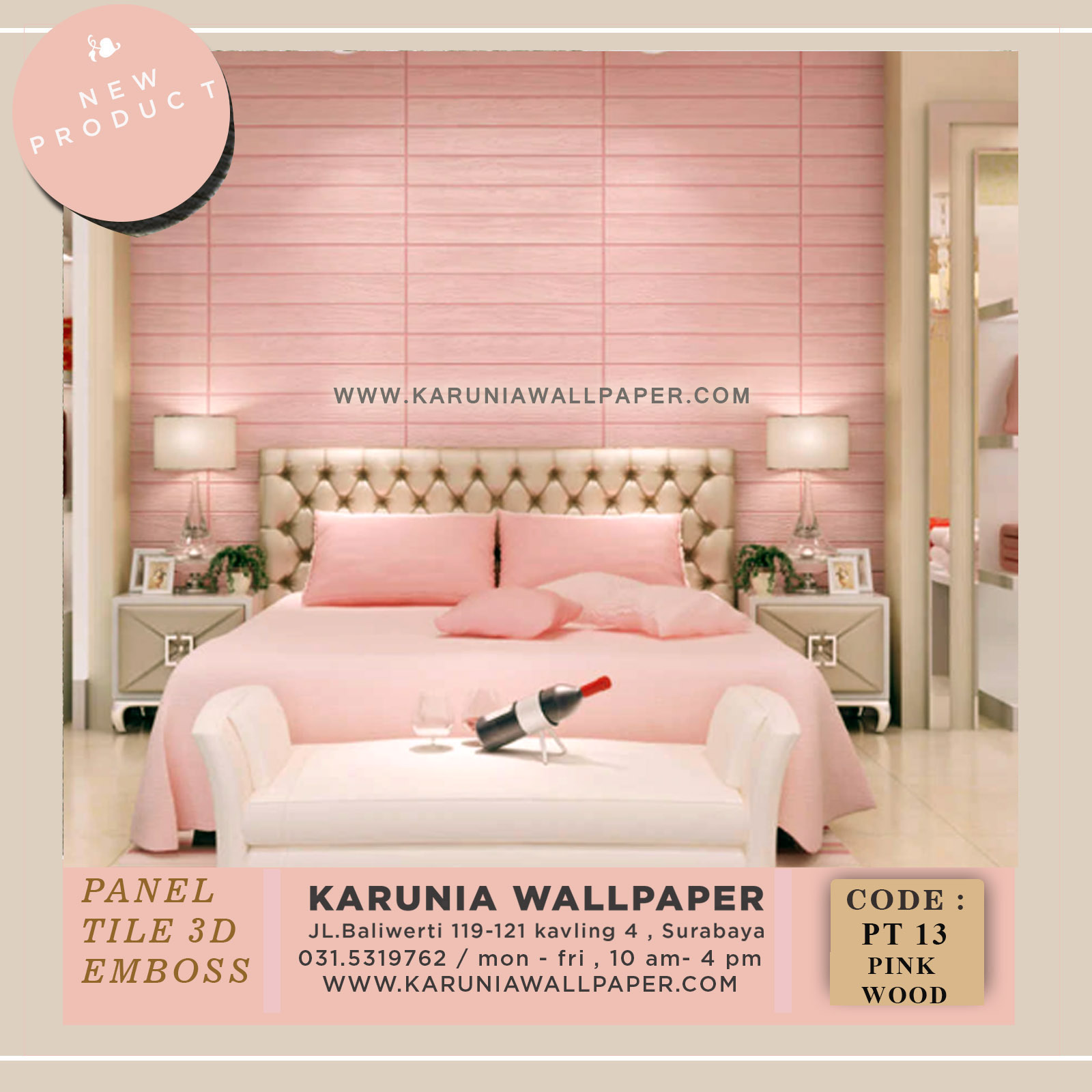 Jual Dinding Kayu Pink - Harga Wallpaper Dinding Timbul - HD Wallpaper 