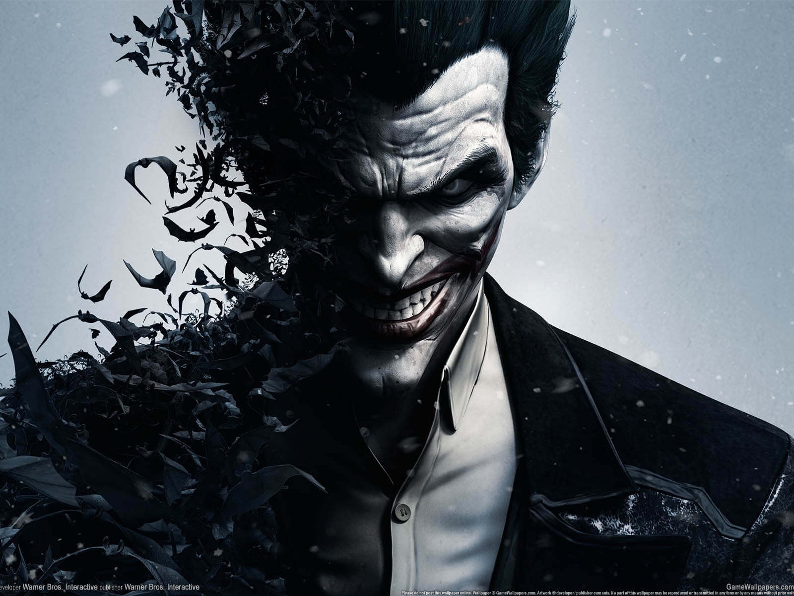 Download Hd Batman Arkham Origins Joker Smile And Bats - 3d Wallpaper For Redmi Note 4 - HD Wallpaper 