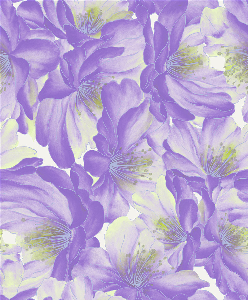 Beautiful Classic Fabric Backed Vinyl Wallpaper Gaenari - Clematis - HD Wallpaper 