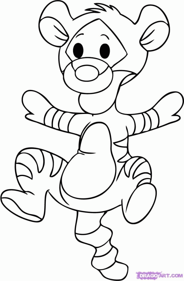 Baby Pooh Bear And Piglet Coloring Pages Best Cartoon - Cartoon Drawings Of  Disney Characters - 640x974 Wallpaper 