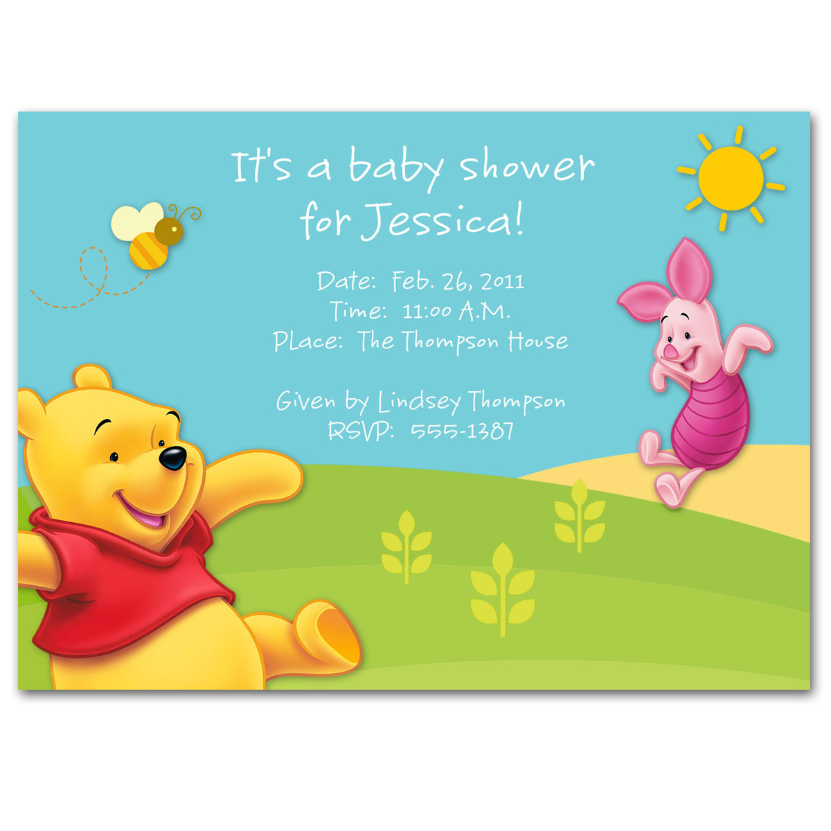 Invitation The Winnie The Pooh - HD Wallpaper 