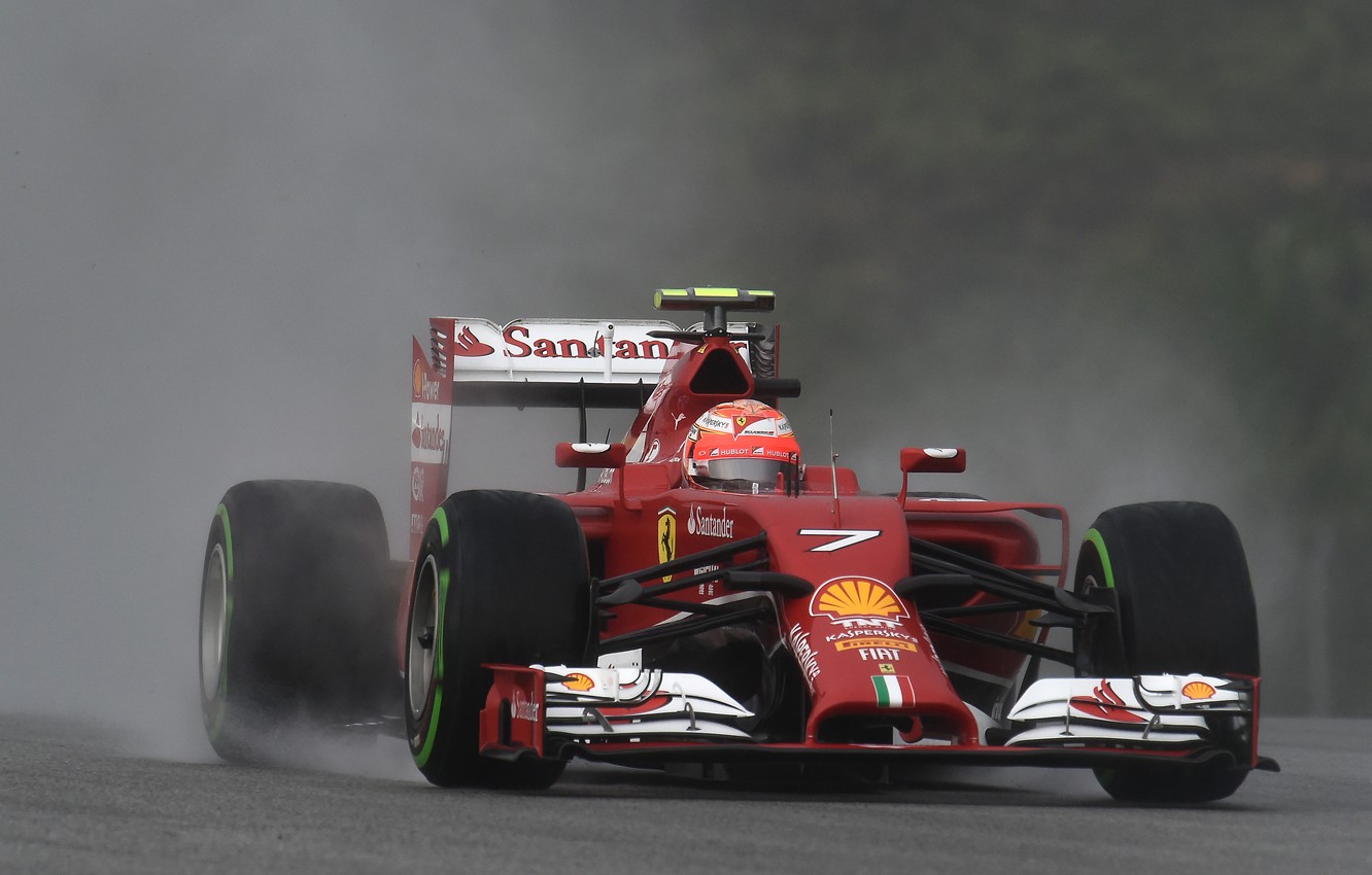 Photo Wallpaper Rain, Ferrari, Formula 1, Kimi Raikkonen - Kimi Raikkonen F1 Hd - HD Wallpaper 