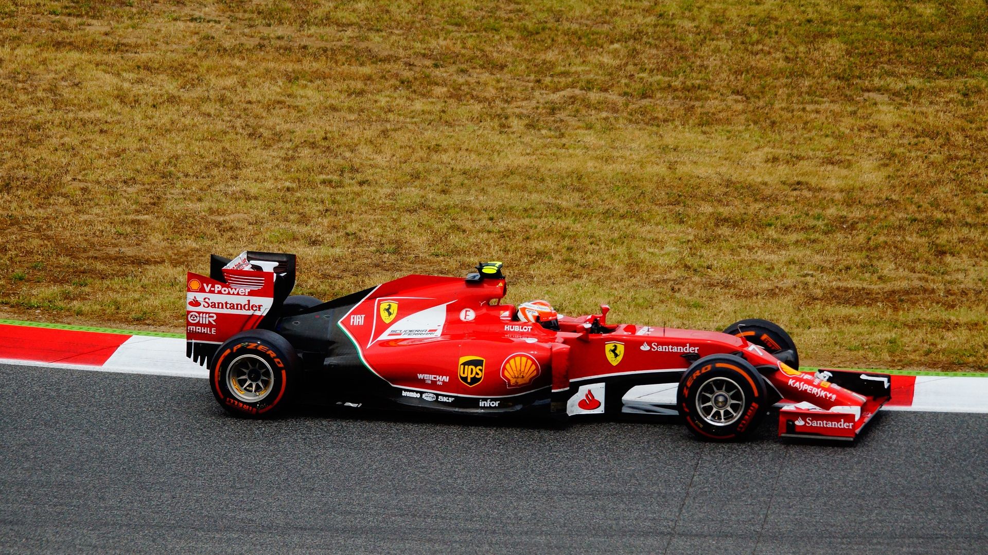 Car Racing Rerrari Barcelona Formula - Red And Black Racing Car - HD Wallpaper 