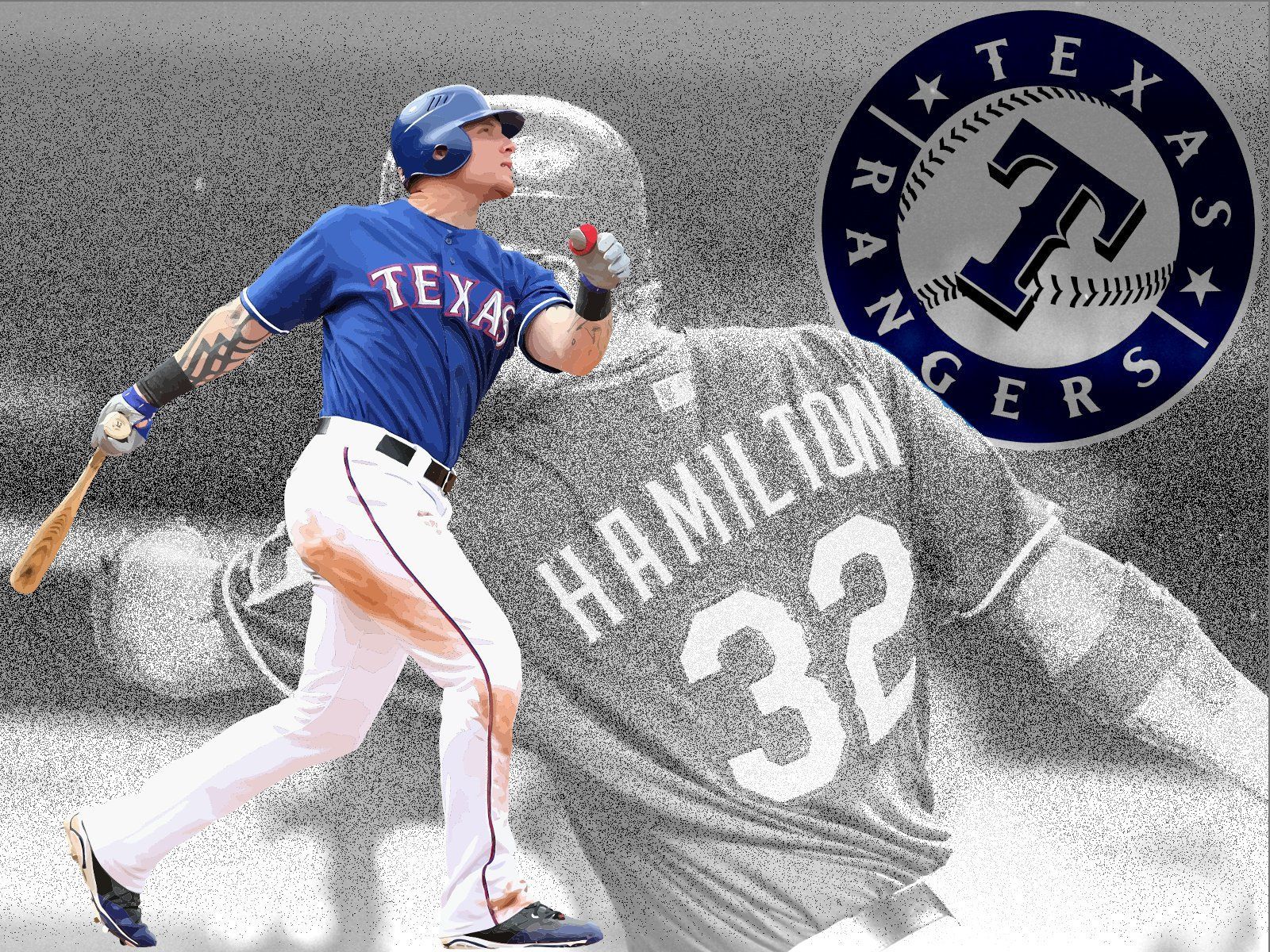 Josh Hamilton Texas Rangers Wallpaper - Texas Ranger Wallpaper Players - HD Wallpaper 