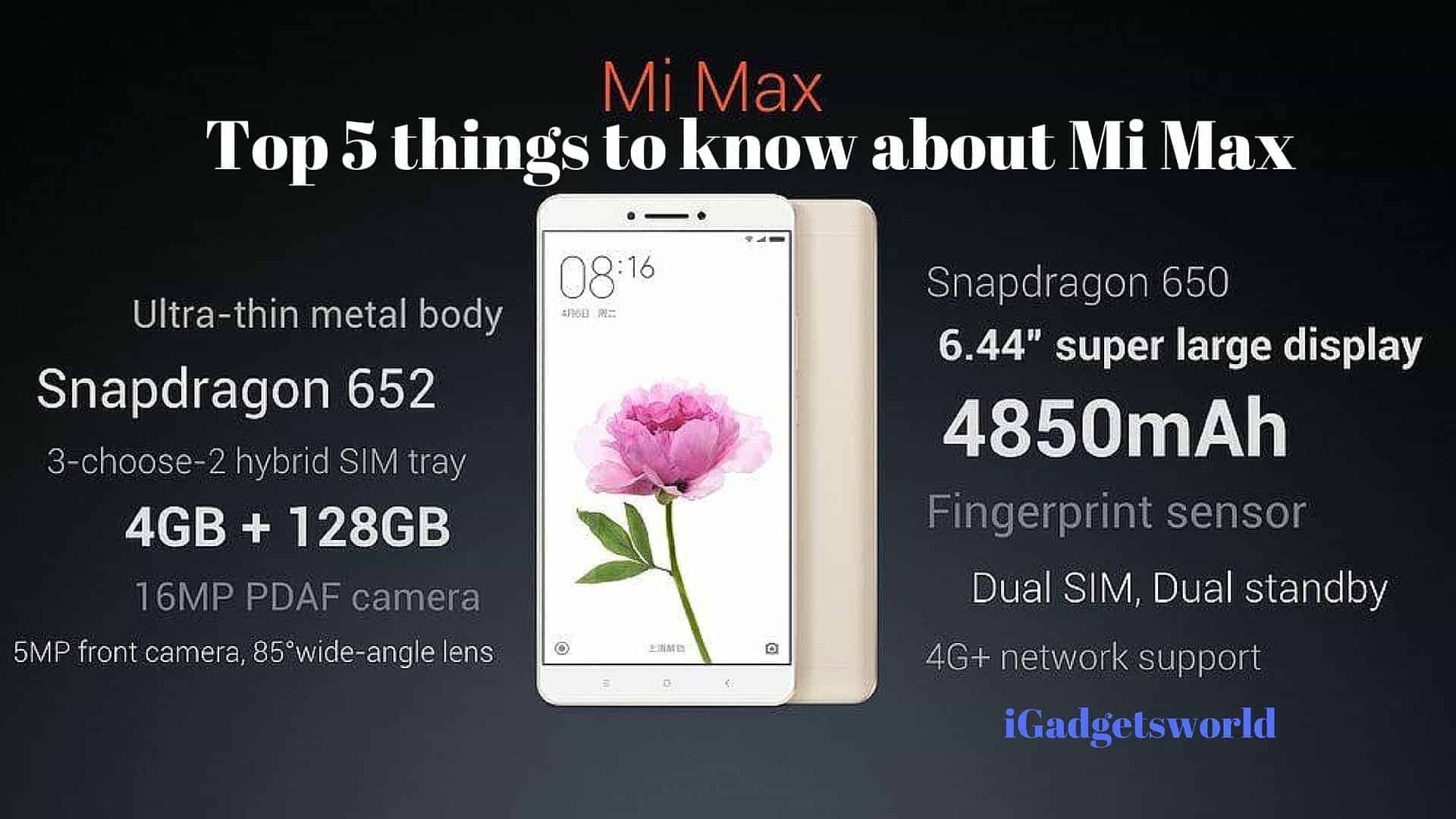 Xiaomi Mi Max - Features Of Mi Max - HD Wallpaper 