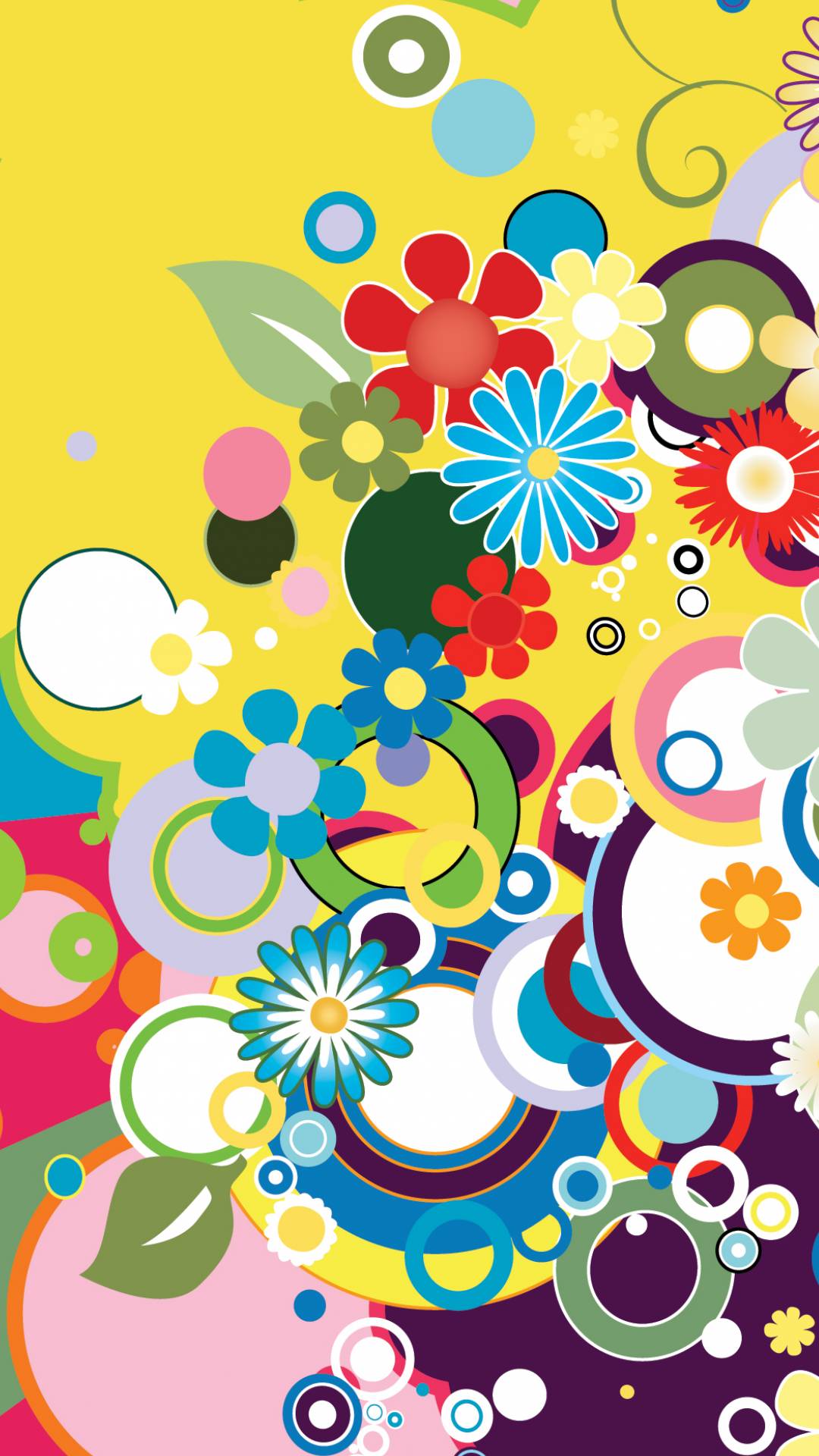 Android Wallpapers Vintage Flower Skins - Circle - HD Wallpaper 