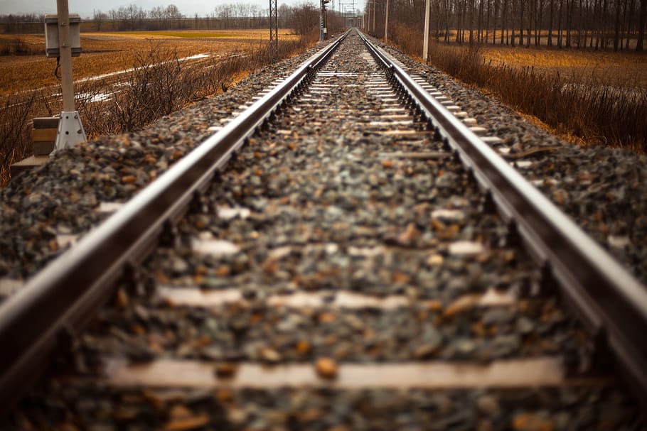 Black Metal Train Rails At Daytime, Railway, Railway - Train Roads - HD Wallpaper 