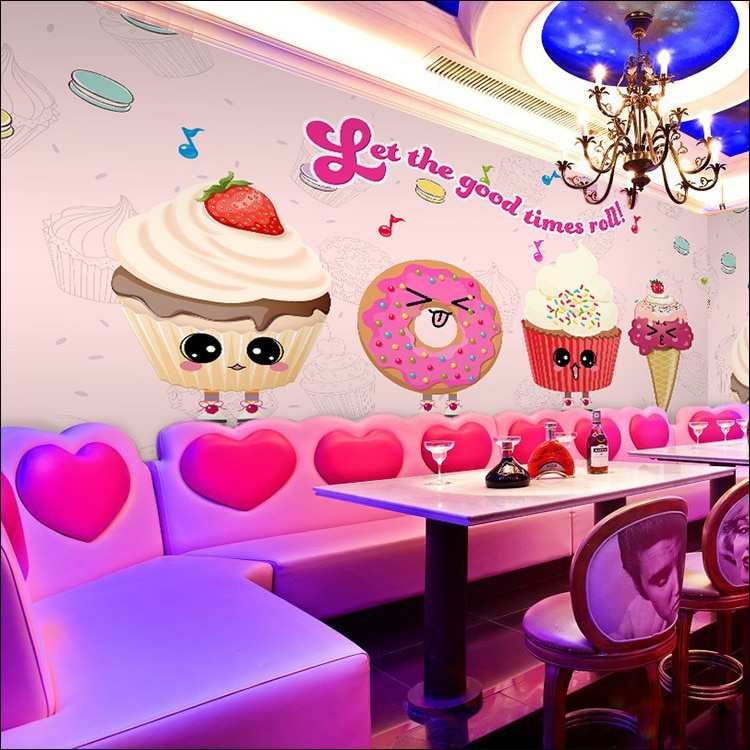 Wallpaper 3d Kartun Terunik Wallpaper Dessert Milk - Ice Cream - HD Wallpaper 