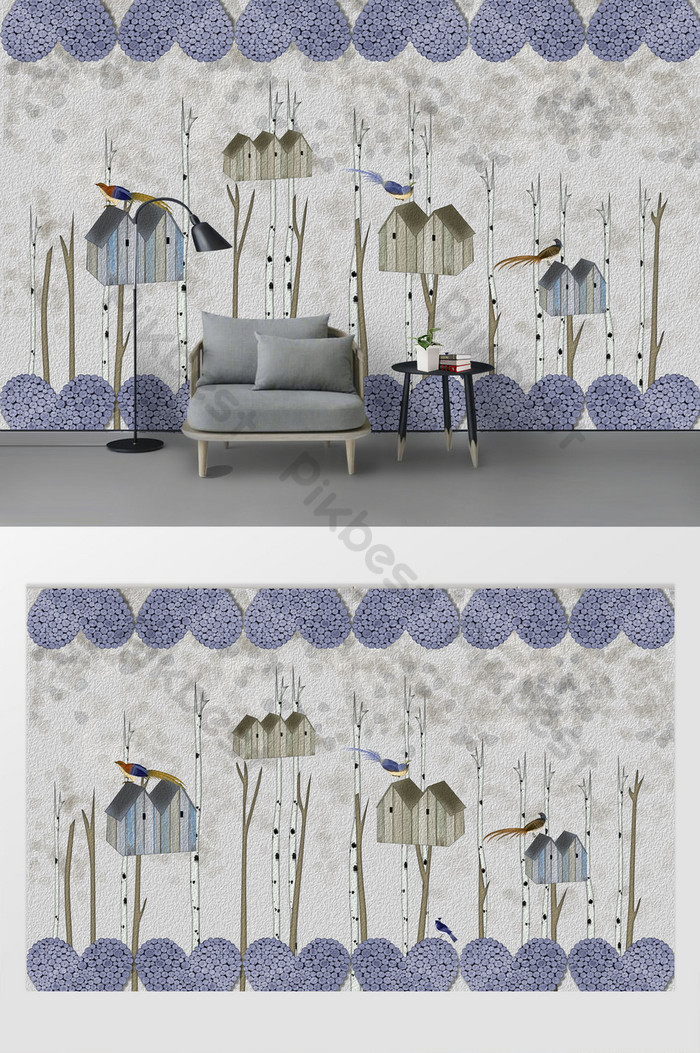 Bilik Kanak-kanak Minimalis Moden Membuka Dinding Landskap - HD Wallpaper 