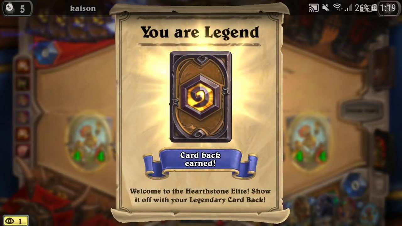 Hearthstone You Are Legend - HD Wallpaper 