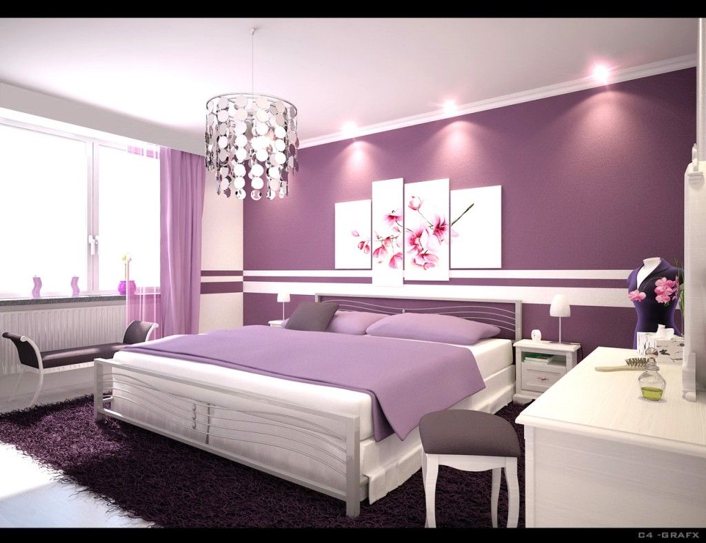 Classy Purple Bedroom Decor - HD Wallpaper 