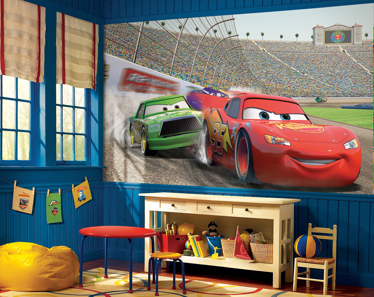 Wallpaper Dengan Kereta Untuk Bilik Kanak-kanak - Disney Cars Room Ideas - HD Wallpaper 