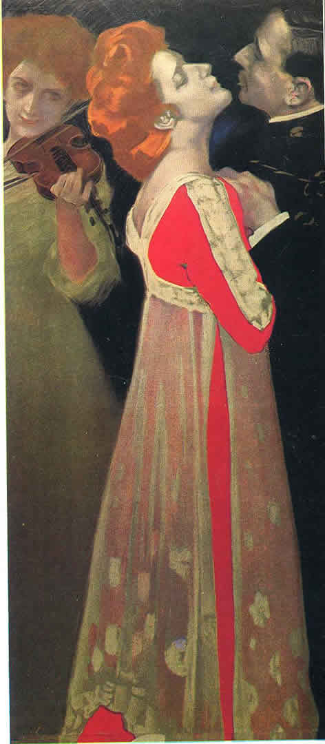 Edwardian Couple Dancing While Violin Plays - Art Vintage Wallpaper Dancer - HD Wallpaper 