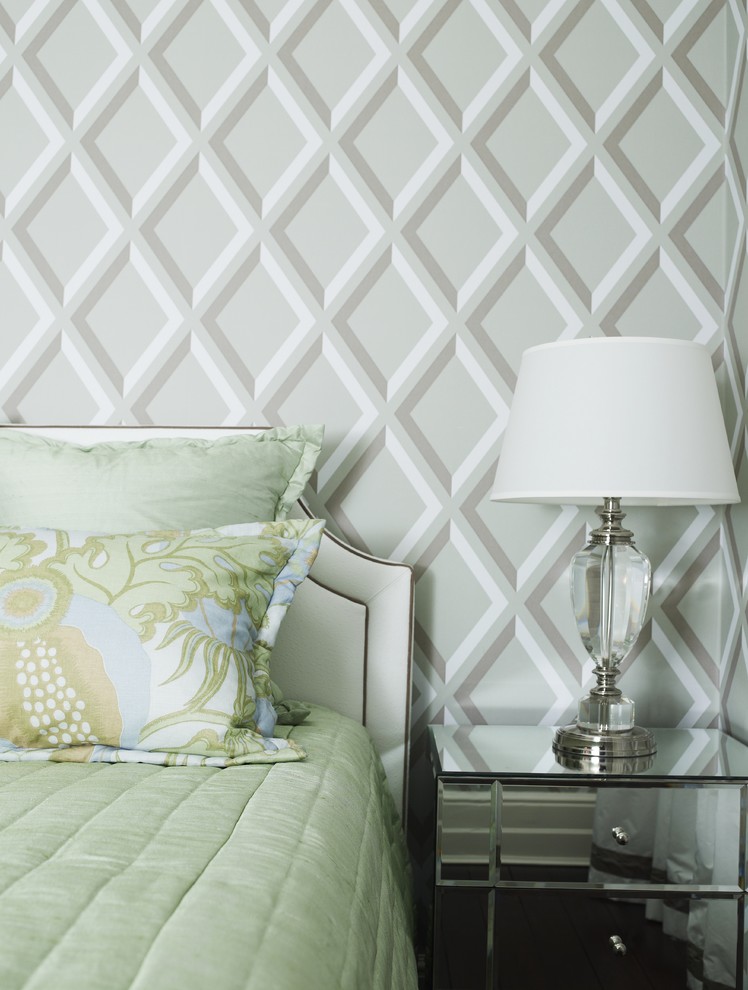 Geometric Pattern Wallpaper Regency Bedroom And Cole - Wit Behang Relief - HD Wallpaper 