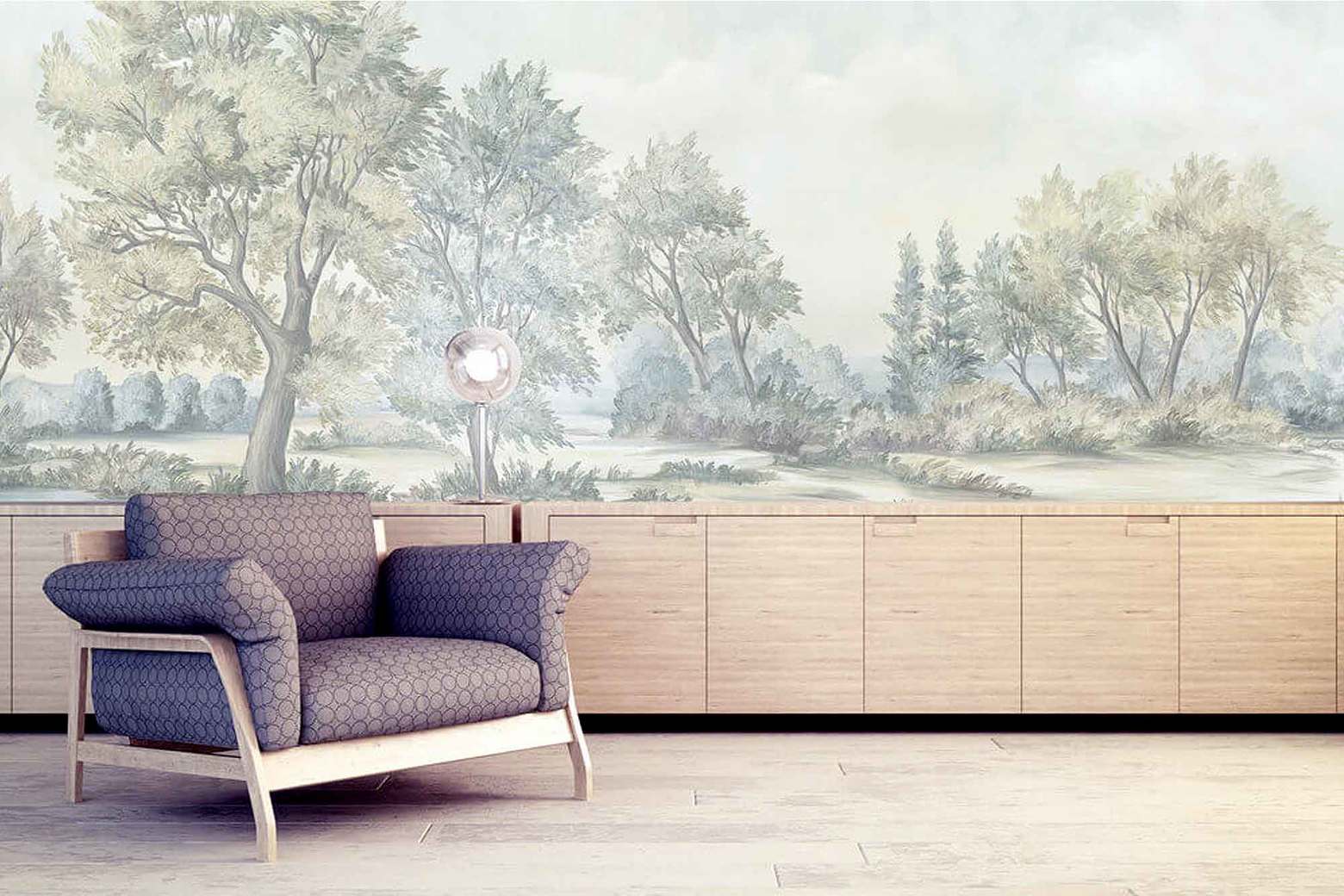 Designed In Washington, Susan Harter’s Murals, Like - Tv With Wall Mount Fireplace Under Lobby - HD Wallpaper 