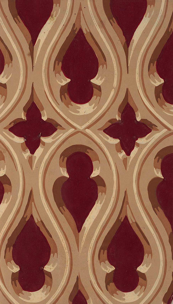 Gothic Revival Wallpaper Designed By Robert Horne - Gothic Revival Pattern  Design - 583x1021 Wallpaper 