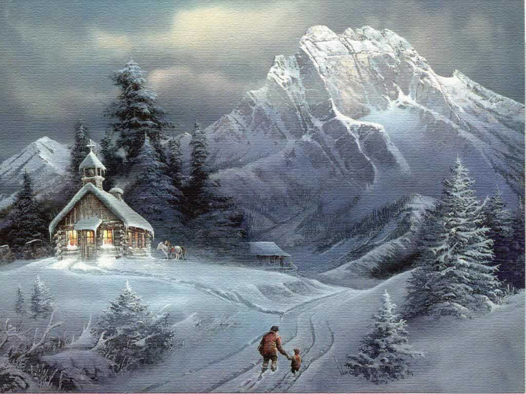 Victorian Christmas Scenes - HD Wallpaper 