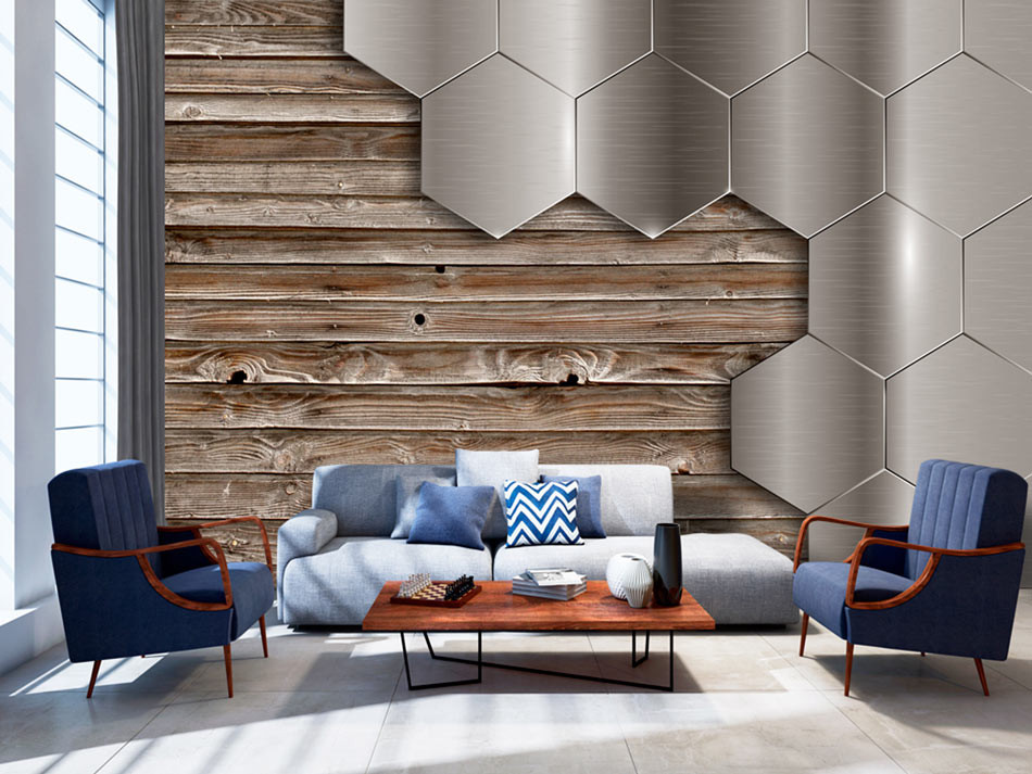 Photo Wallpaper Unusual Duet - Papier Peint Effet Bois - HD Wallpaper 