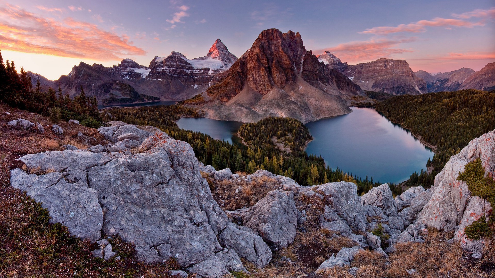 British Columbia Canada Mount Assiniboine Clouds Lakes - Mount Assiniboine - HD Wallpaper 