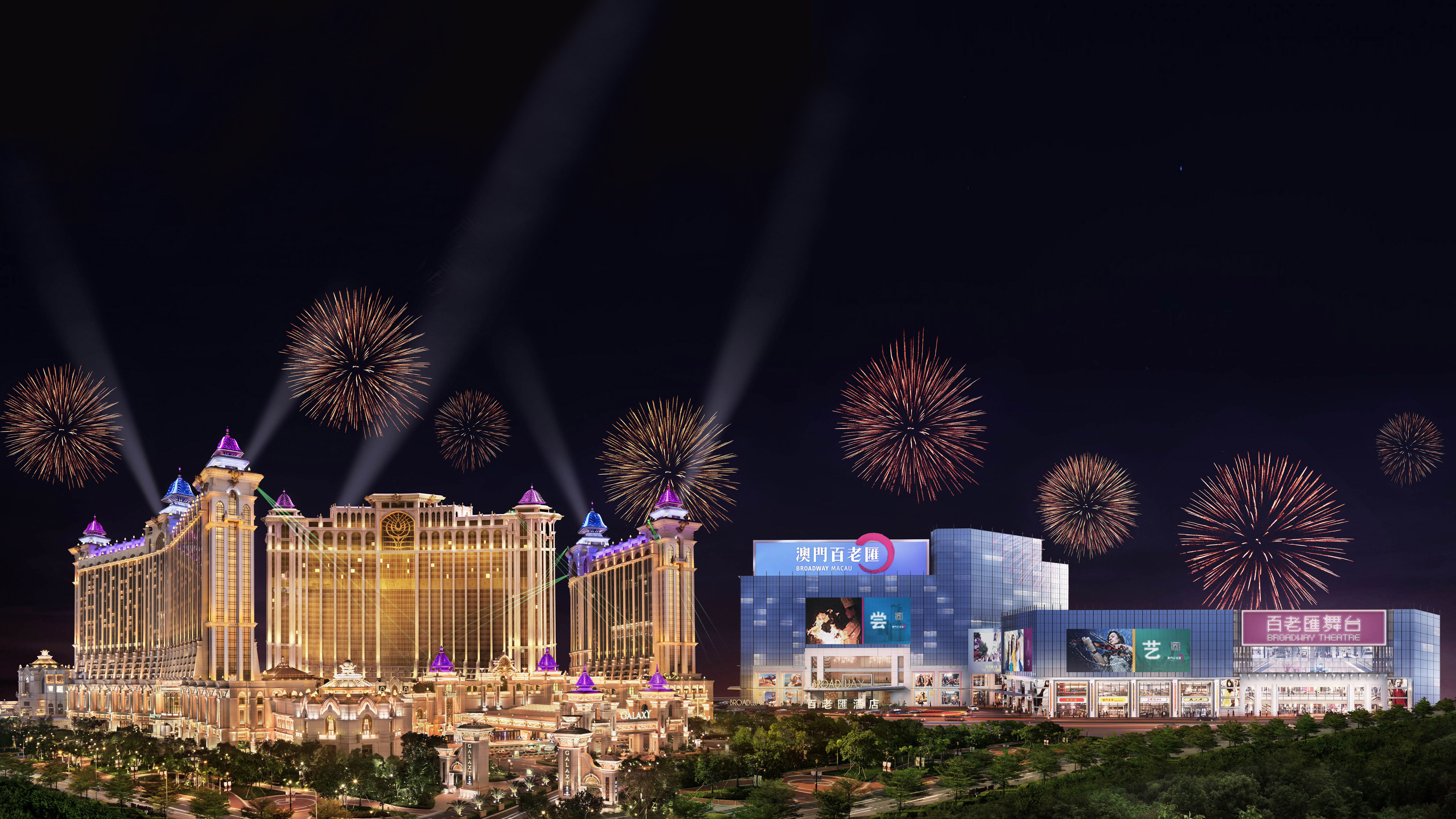 Galaxy Hotel Macau Night - HD Wallpaper 