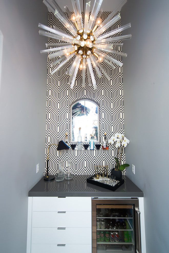 Sacramento Hollywood Regency Design With Washable Wallpaper - Dresser - HD Wallpaper 