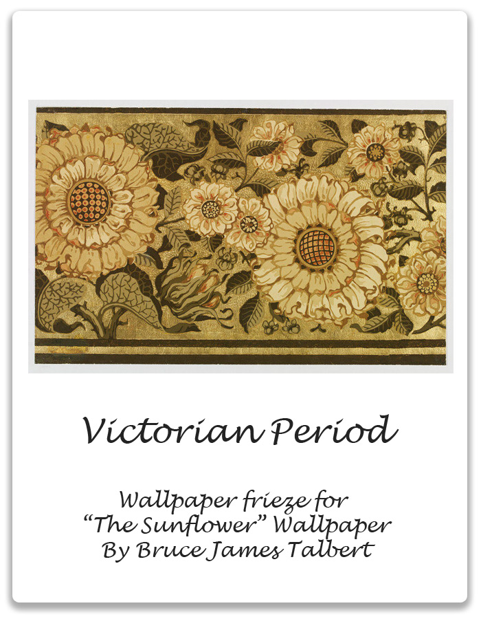 Victorian Sunflowerwallpaper Frieze Talbert - Fonty - HD Wallpaper 