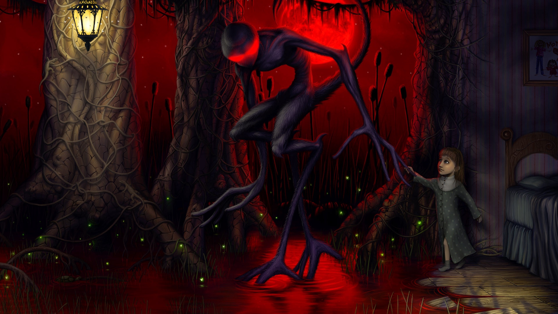 Wallpaper Rob Sheridan, Girl, Another World, Cane, - Rob Sheridan Art - HD Wallpaper 