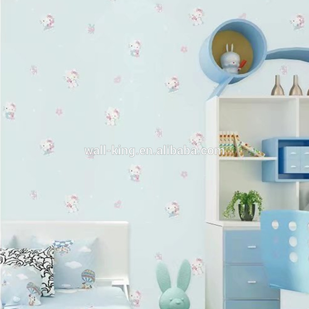 Cute Hello Kitty Designs Non Woven Girls Wallpaper - Wall - HD Wallpaper 
