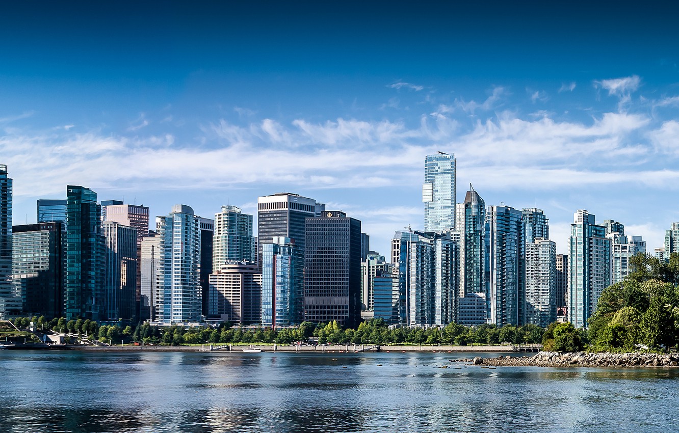 Photo Wallpaper Building, Canada, Panorama, Vancouver, - Vancouver - HD Wallpaper 
