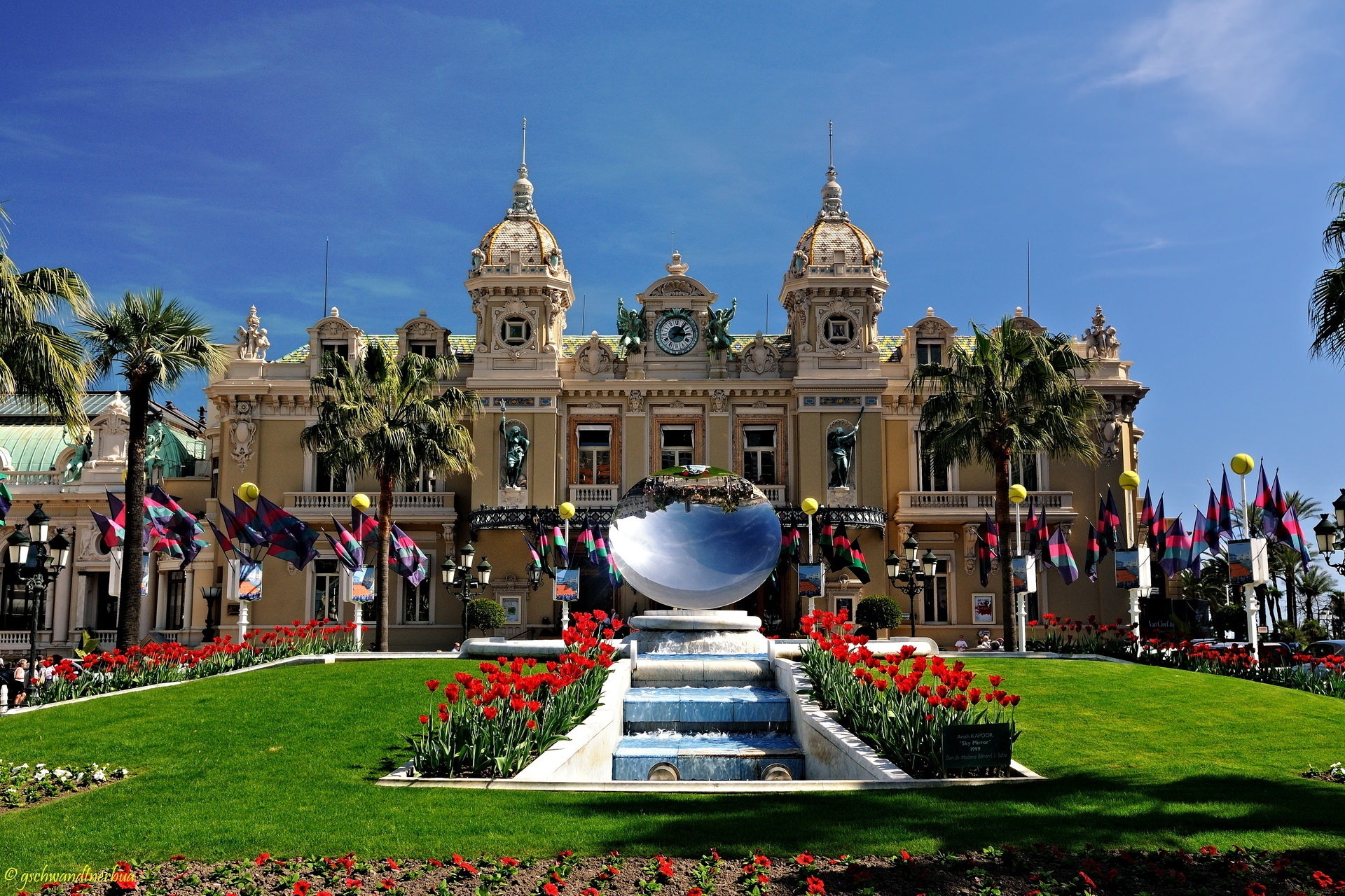 Monaco, Palm Trees, Casino, Mirror, Palace, Sculpture, - Monte Carlo In Monaco - HD Wallpaper 