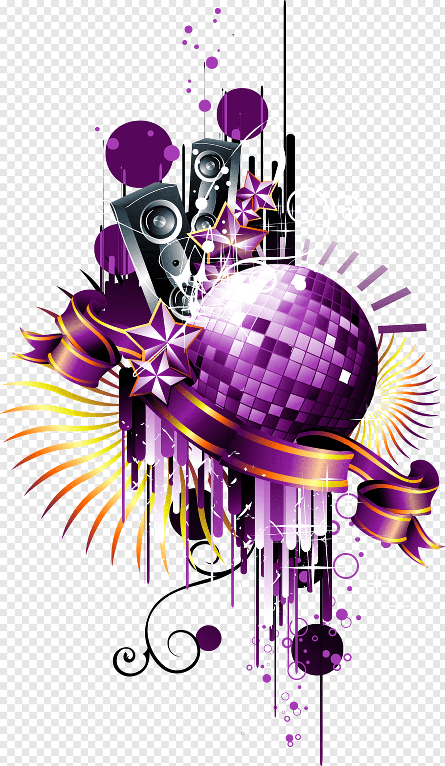 Purple And Black Music Themed Disco Ball Nightclub Black Music Poster Background 910x1566 Wallpaper Teahub Io