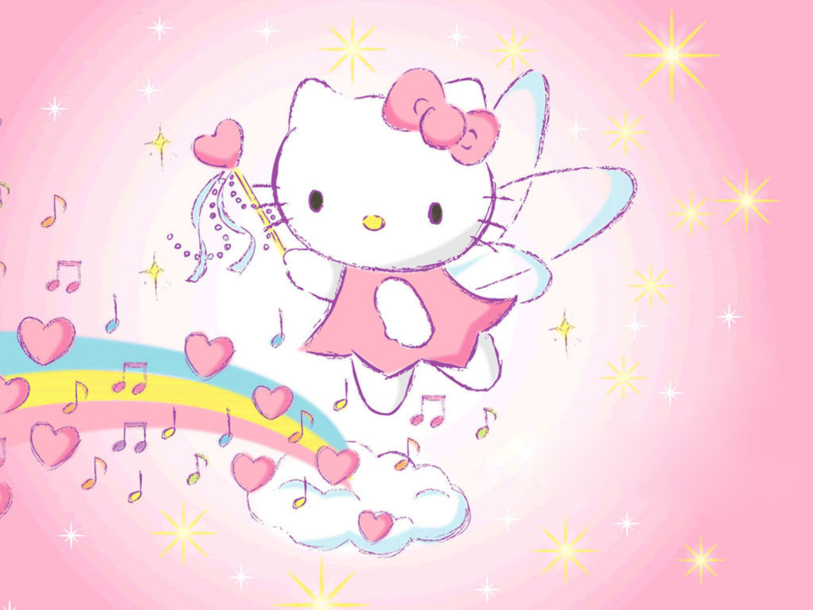 Angel Hello Kitty Background Desktop - Hello Kitty Birthday Background - HD Wallpaper 