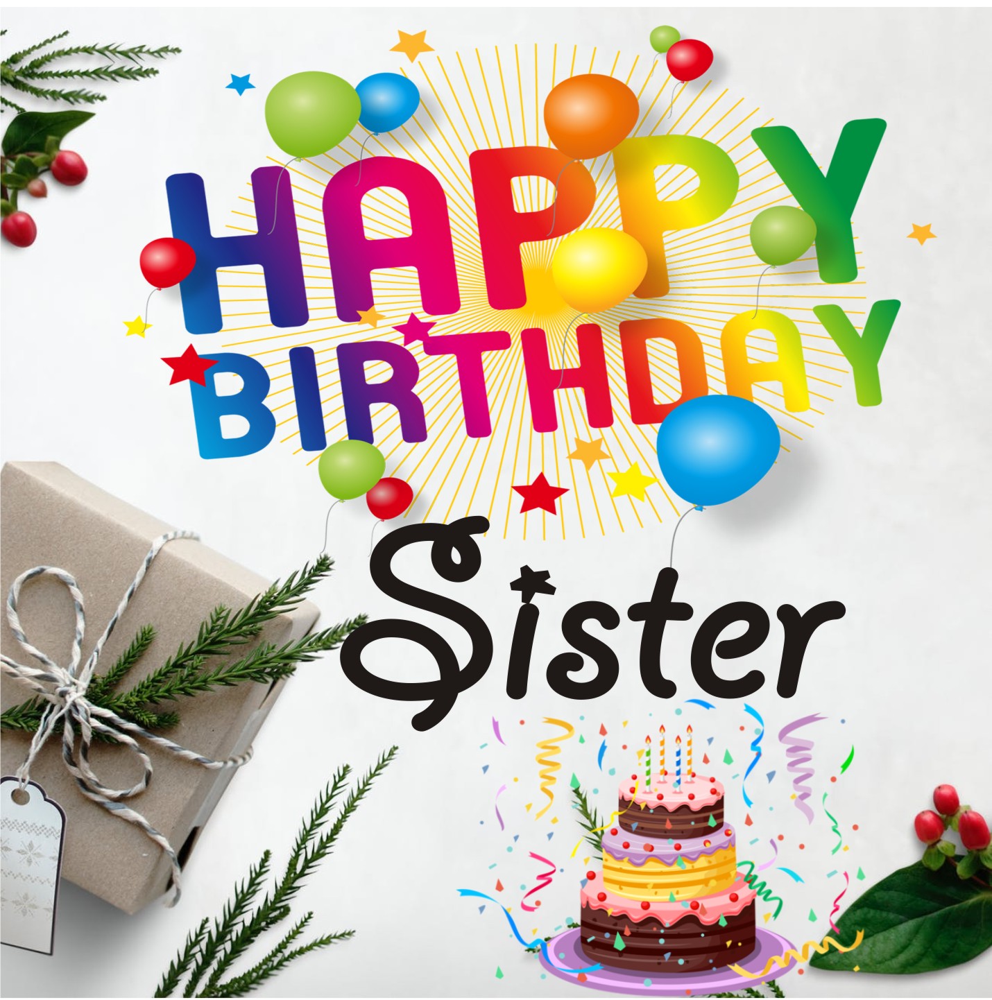 Happy Bday Sister - Birthday Party - 1430x1442 Wallpaper 