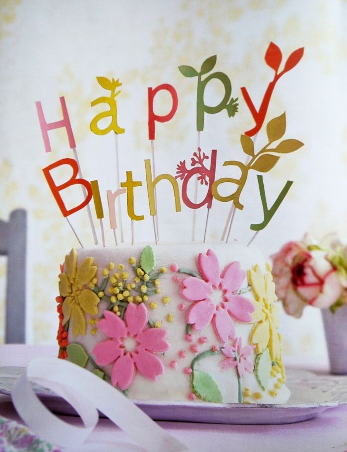 The Collection Of Wonderful Birthday Quotes For Your - Happy Birthday Cake Flower - HD Wallpaper 