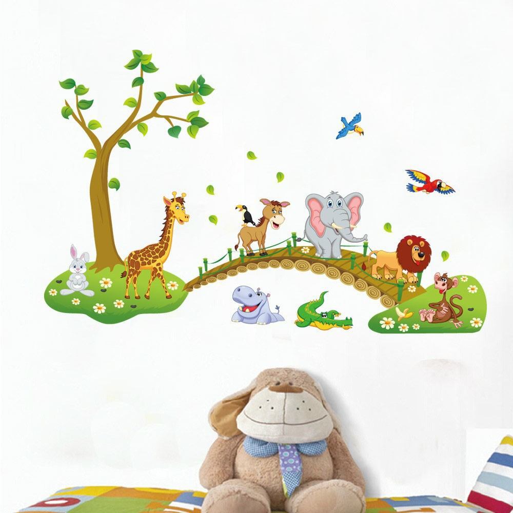 Stiker Dinding Kids - Mural Safari - HD Wallpaper 