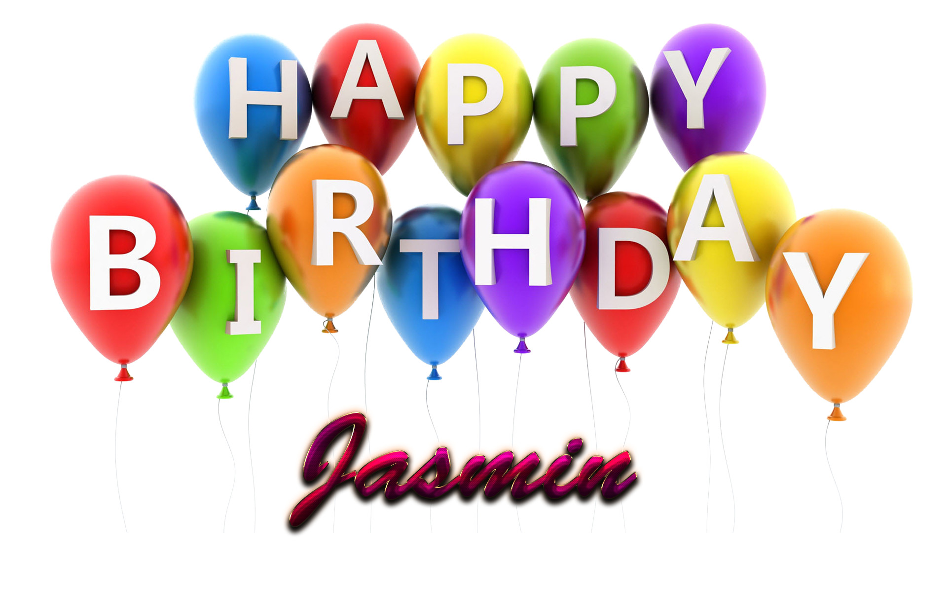 1920x1200, Jasmin Happy Birthday Balloons Name Png - Logo Happy Birthday Pooja - HD Wallpaper 