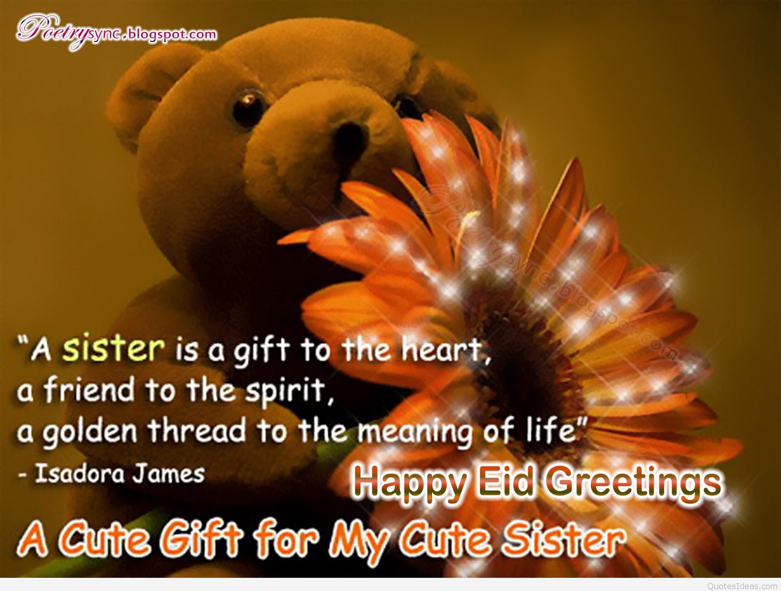 E#greetings Card For Sisters Love Happy E#day E#mubarik - Sister Quotes - HD Wallpaper 