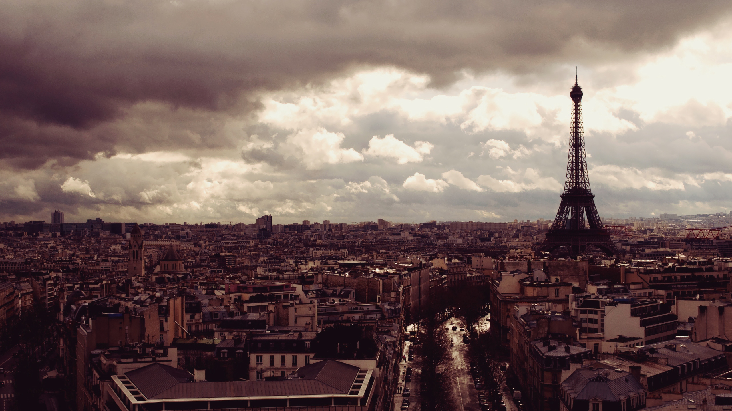 Wallpaper Paris, Eiffel Tower, Top View - Paris - HD Wallpaper 