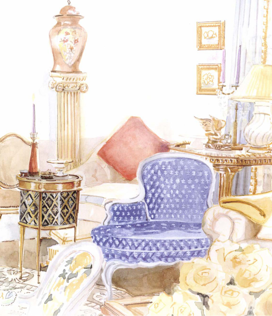 Sister Parish Rendered Drawings - HD Wallpaper 