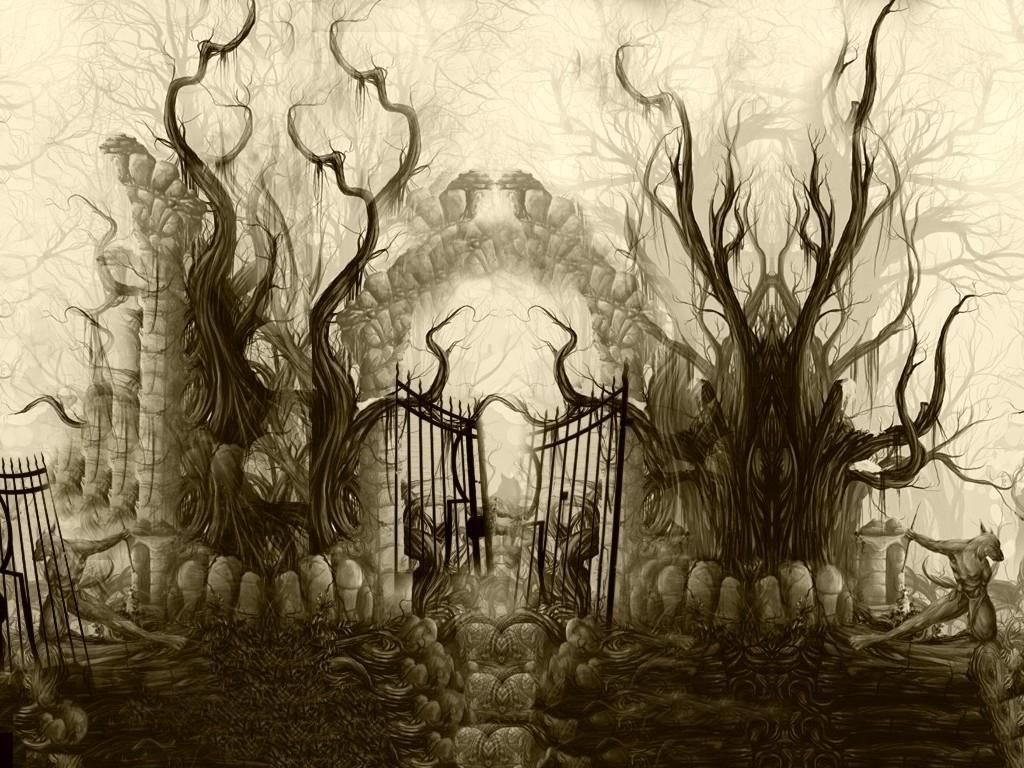 Gates Of Hell Drawing - HD Wallpaper 