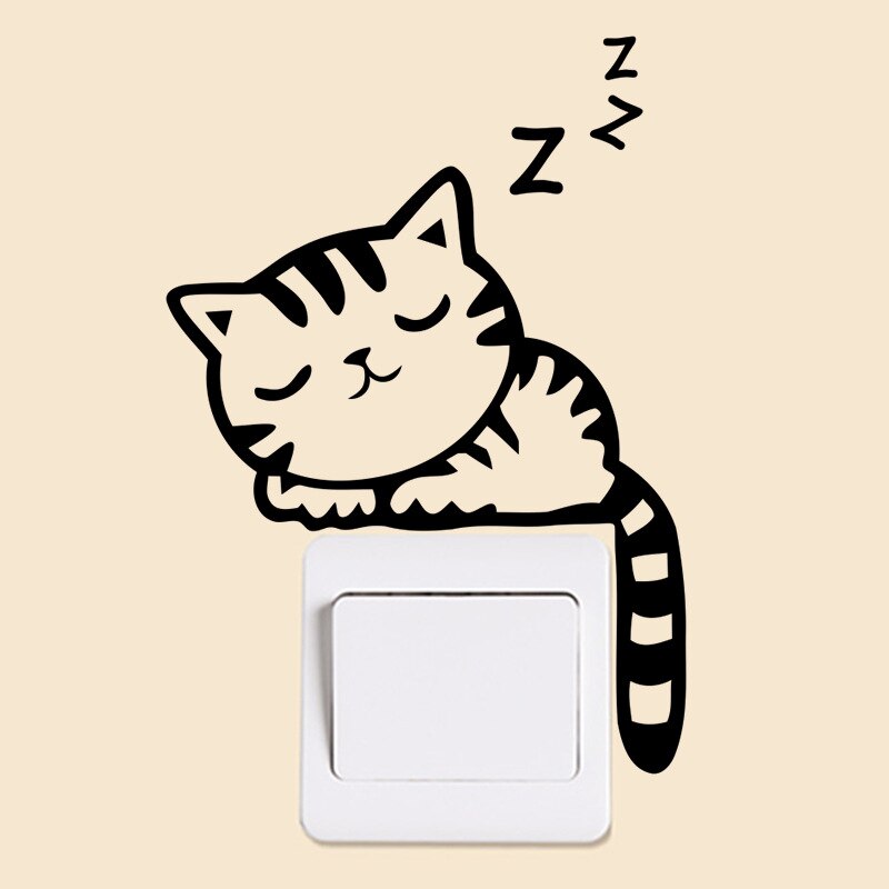 2771196402 - Cute Cat Wall Stickers - HD Wallpaper 