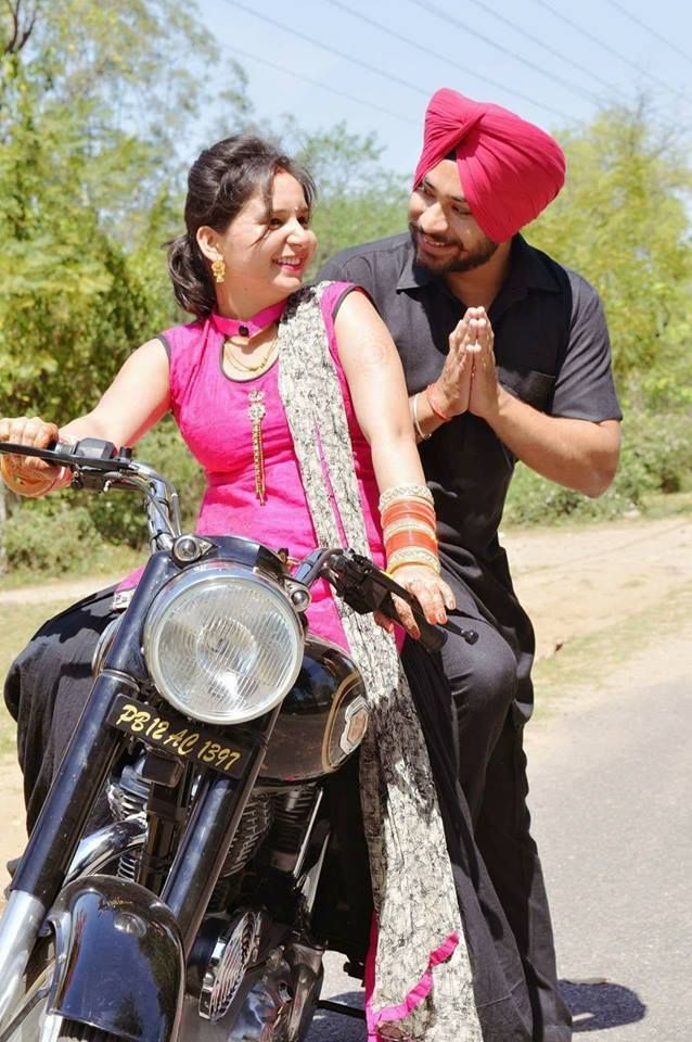 Punjabi Couple On Bullet - HD Wallpaper 